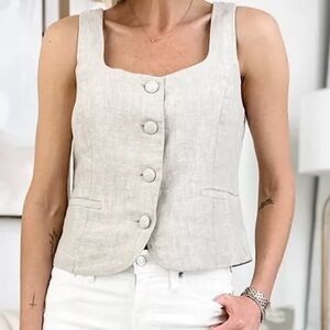 J. Crew Light Beige Button-Front Blouse